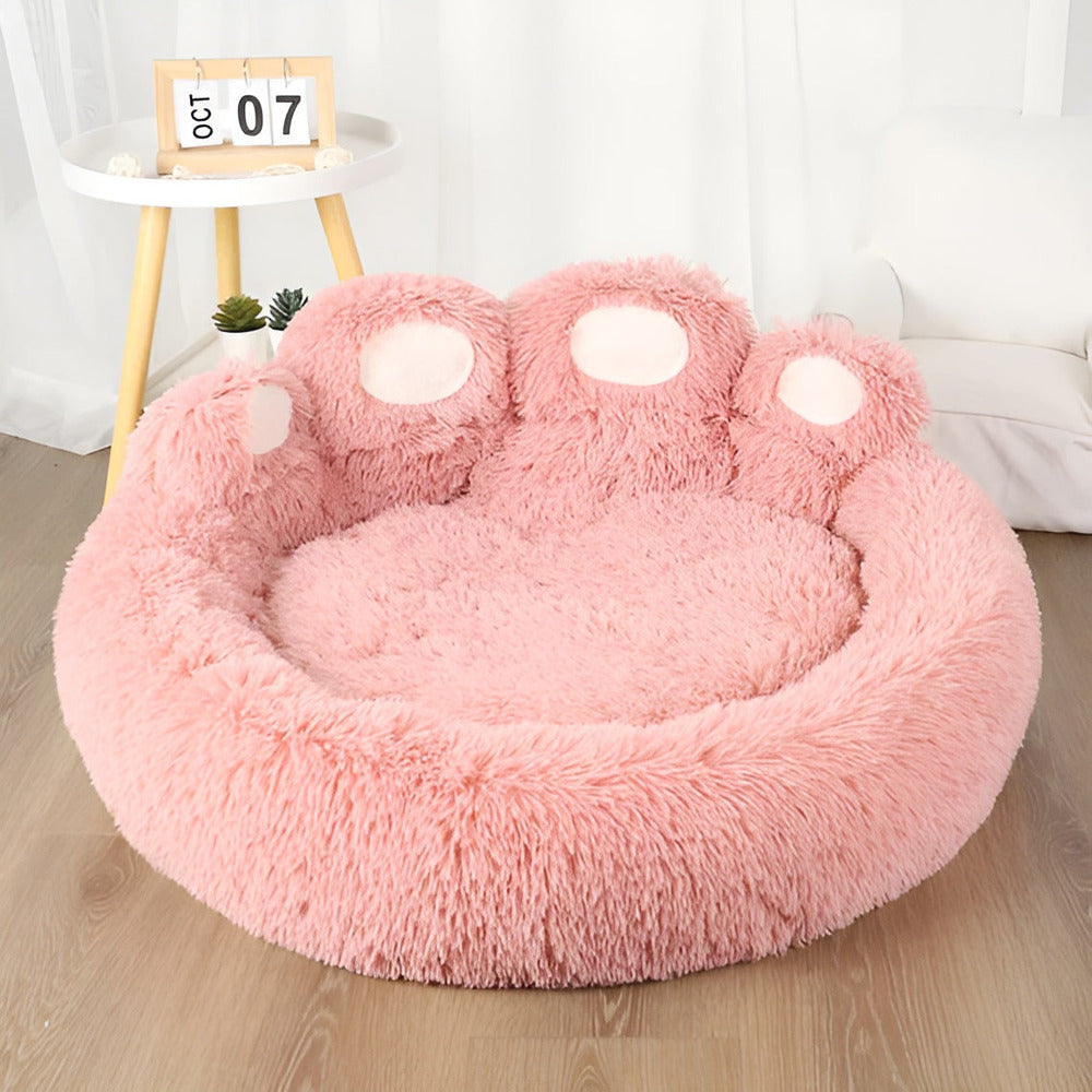 PawNest - Lyxig Plyschbädd för Katter och Hundar - Ett Paradis för din Lurviga Vän!