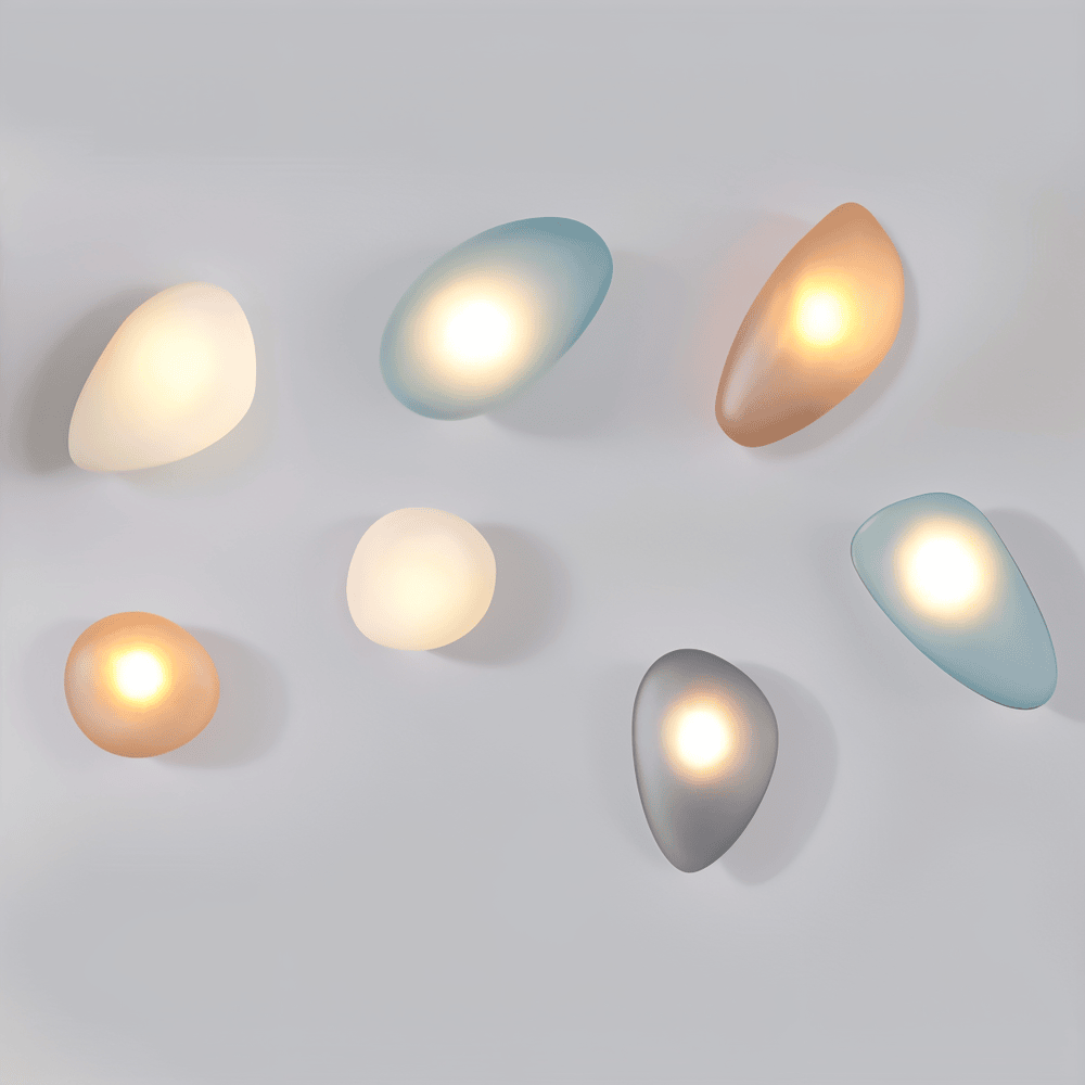 PebbleHue WallLight - Lysande LED-Vägglampa av Glas i Nordisk Stil