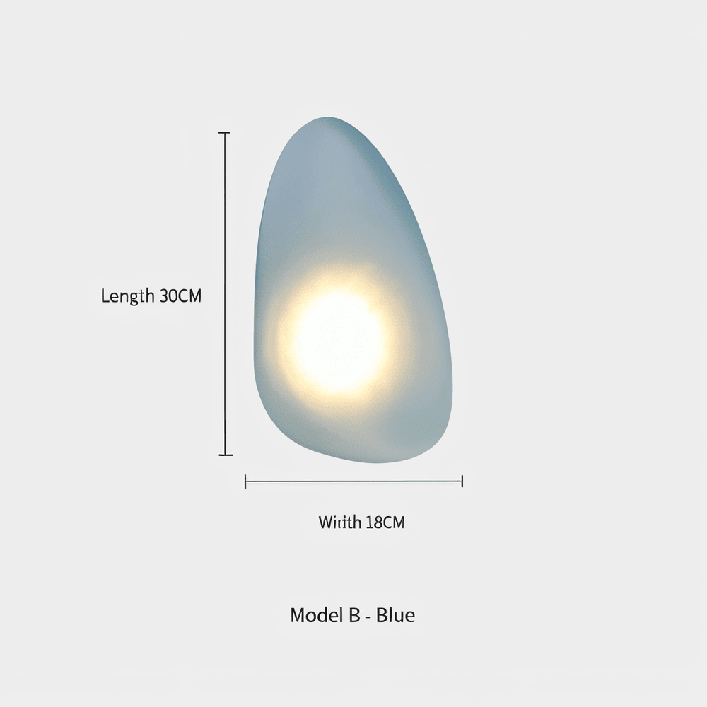 PebbleHue WallLight - Lysande LED-Vägglampa av Glas i Nordisk Stil
