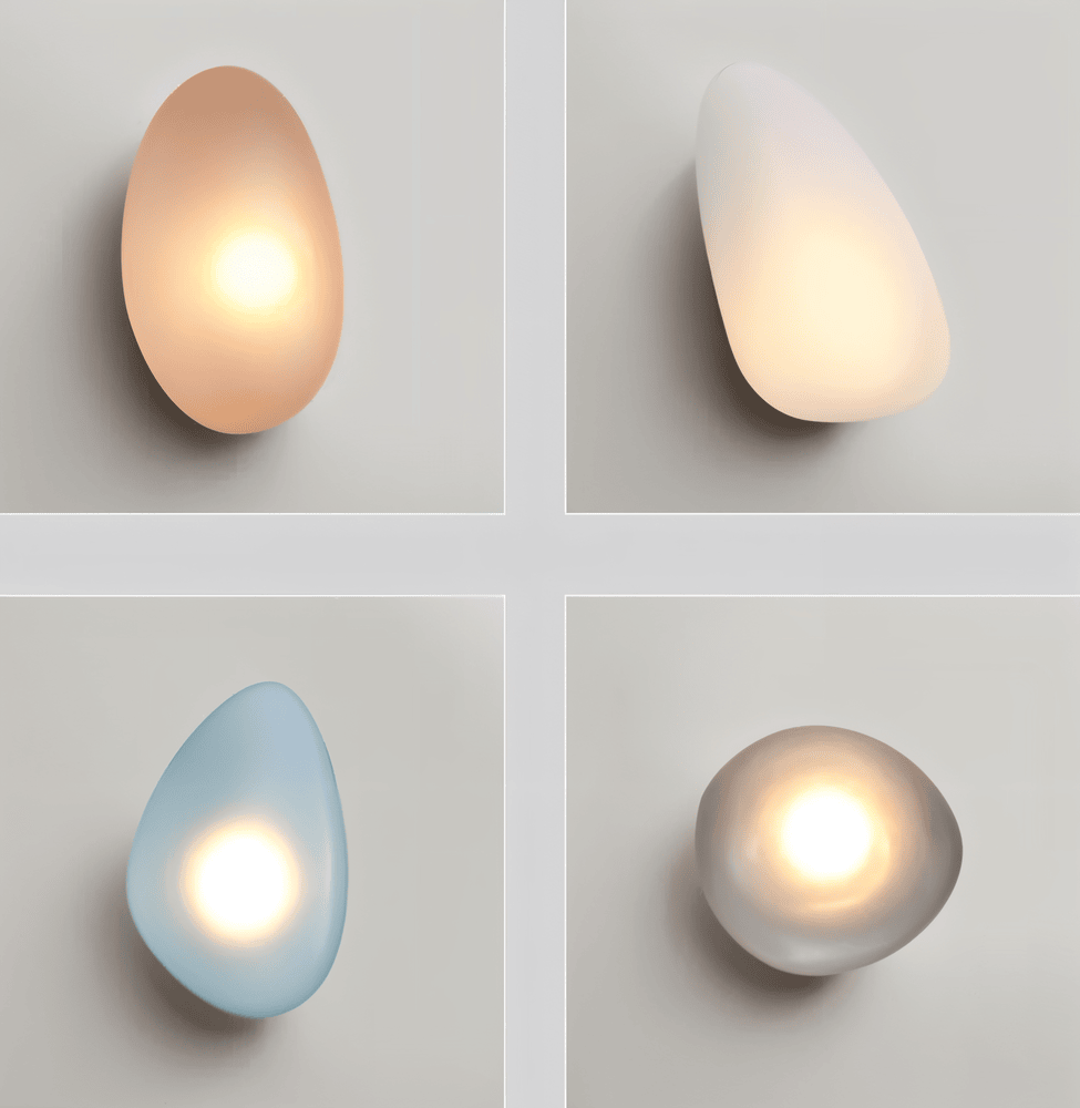 PebbleHue WallLight - Lysande LED-Vägglampa av Glas i Nordisk Stil