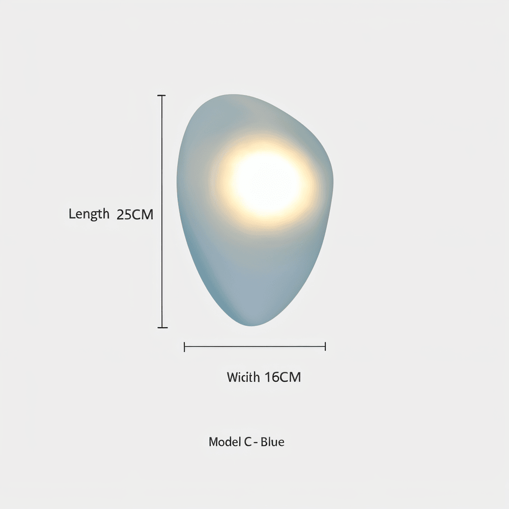 PebbleHue WallLight - Lysande LED-Vägglampa av Glas i Nordisk Stil