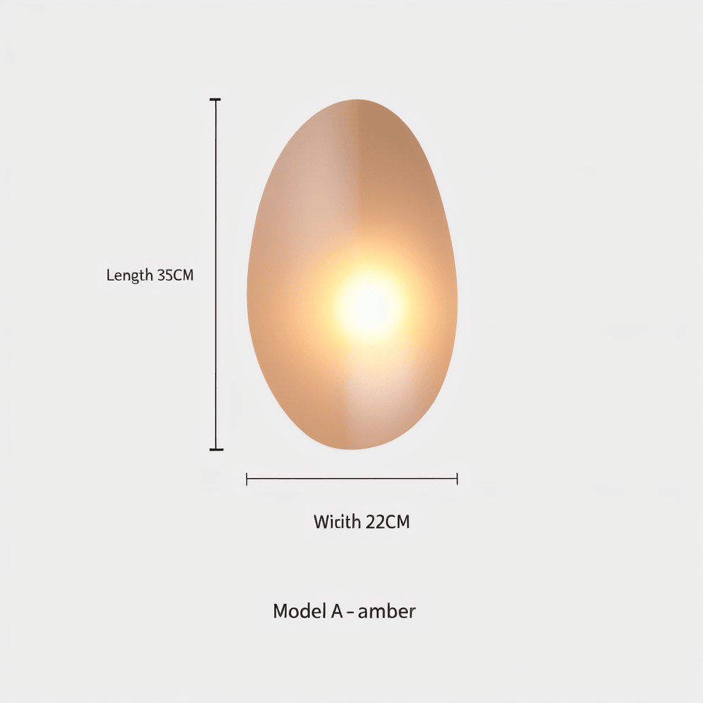 PebbleHue WallLight - Lysande LED-Vägglampa av Glas i Nordisk Stil