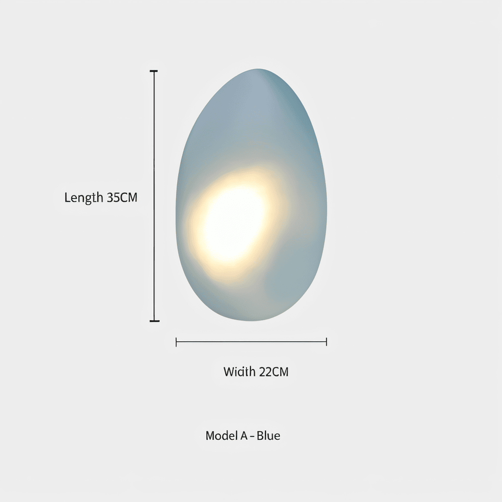 PebbleHue WallLight - Lysande LED-Vägglampa av Glas i Nordisk Stil