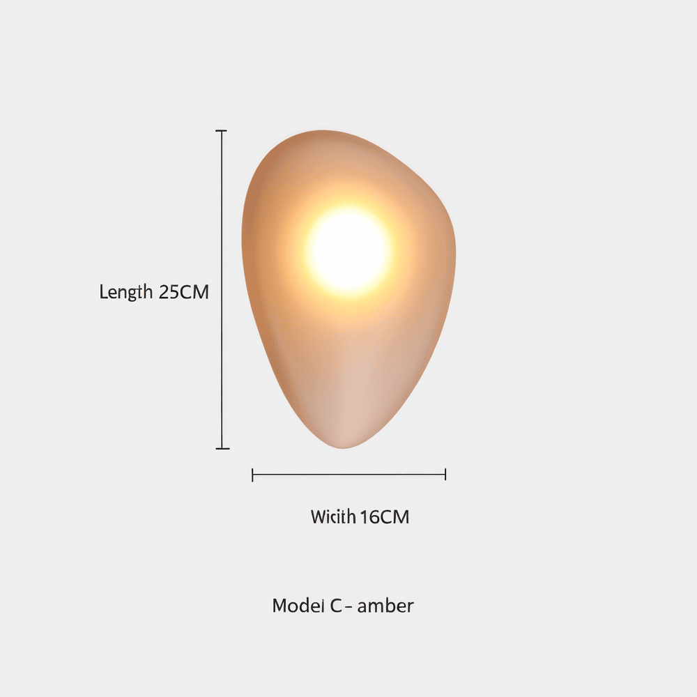 PebbleHue WallLight - Lysande LED-Vägglampa av Glas i Nordisk Stil
