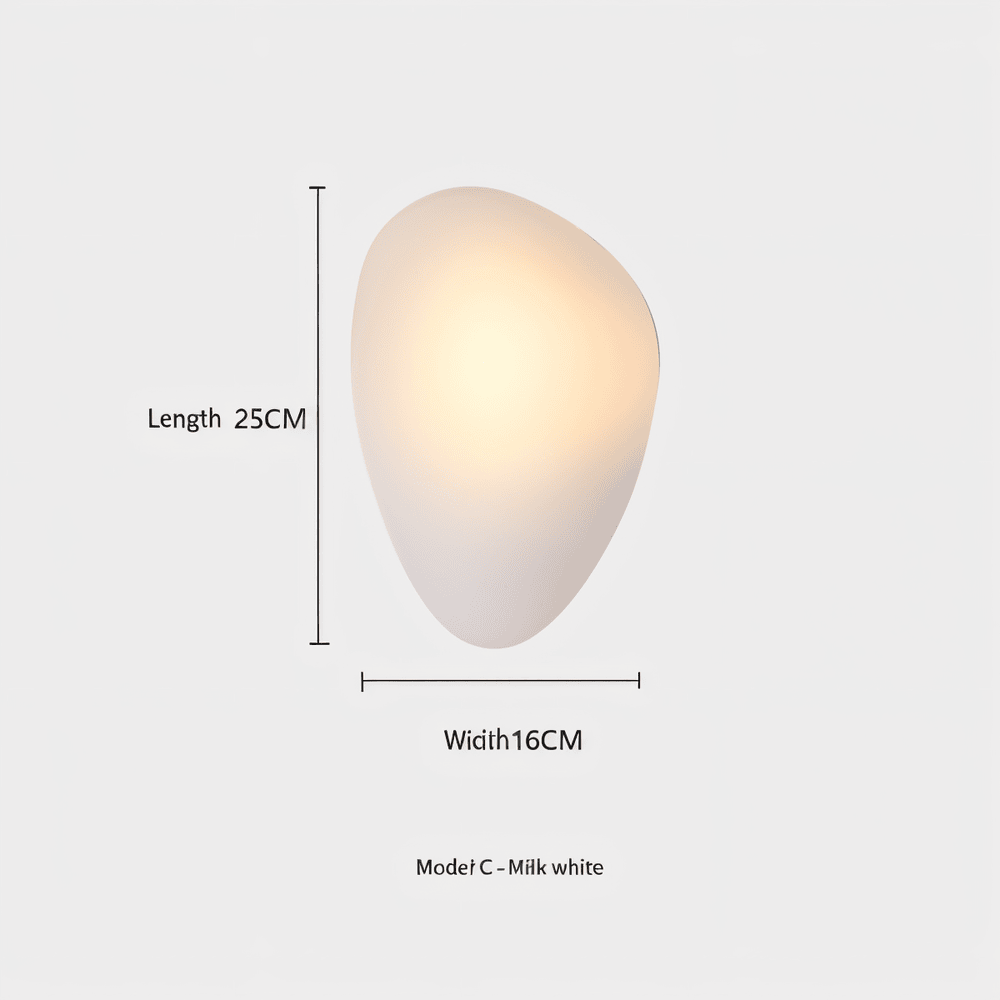 PebbleHue WallLight - Lysande LED-Vägglampa av Glas i Nordisk Stil