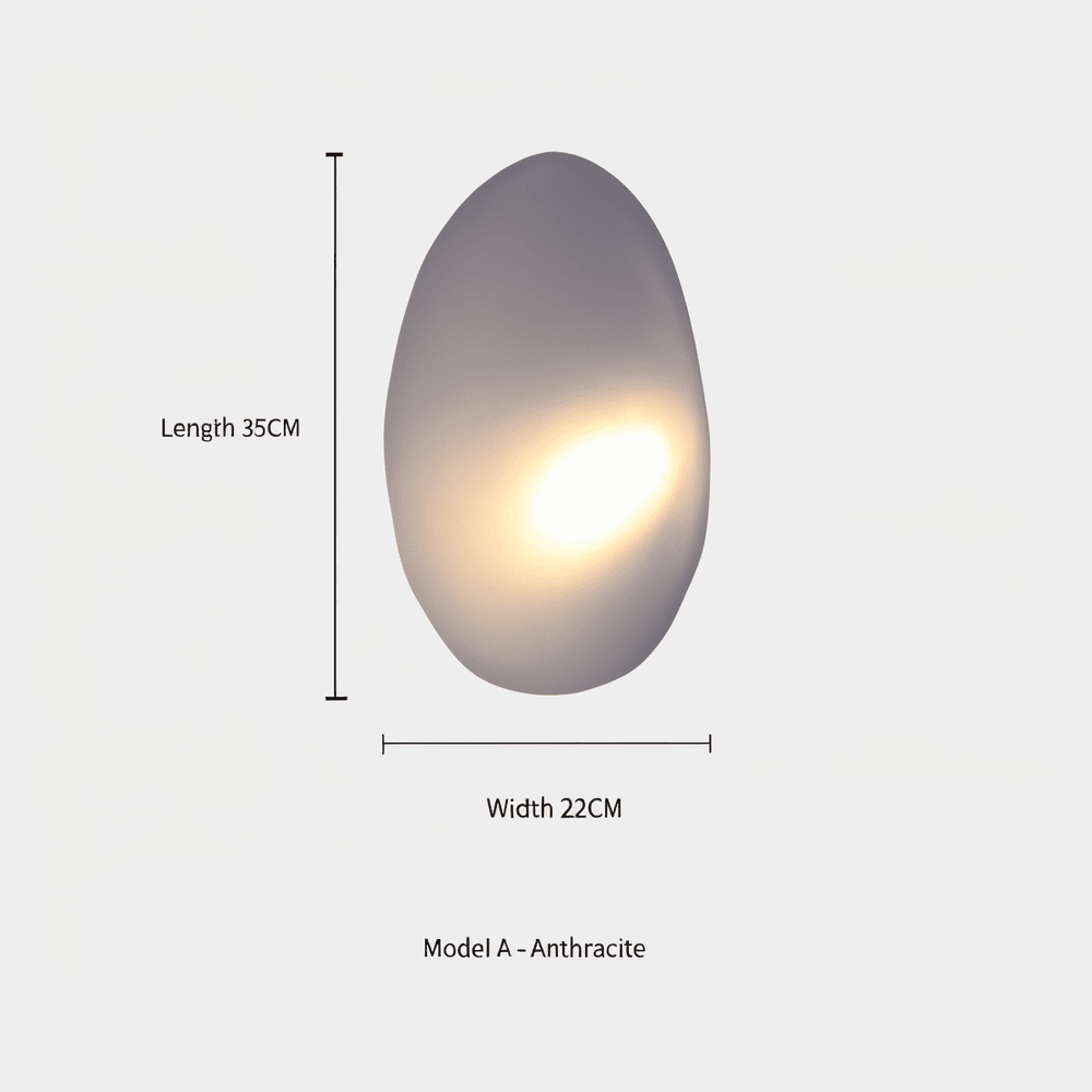PebbleHue WallLight - Lysande LED-Vägglampa av Glas i Nordisk Stil