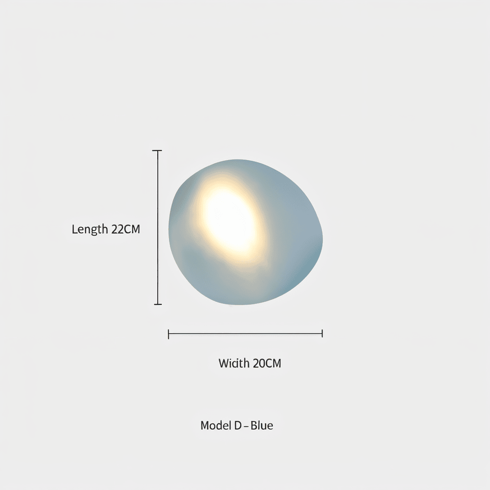 PebbleHue WallLight - Lysande LED-Vägglampa av Glas i Nordisk Stil