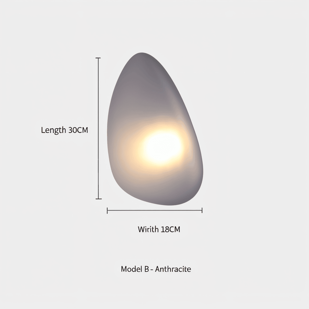 PebbleHue WallLight - Lysande LED-Vägglampa av Glas i Nordisk Stil