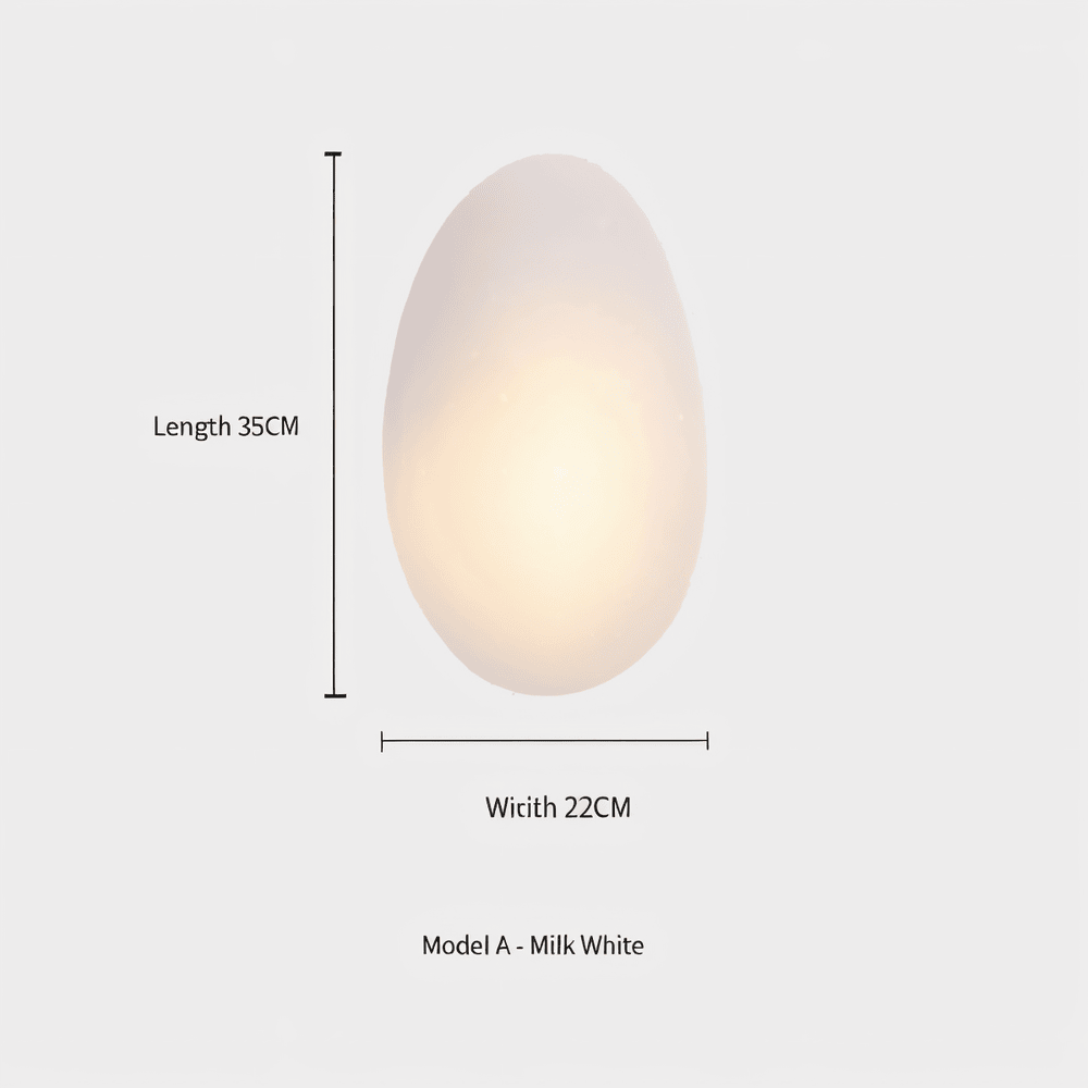 PebbleHue WallLight - Lysande LED-Vägglampa av Glas i Nordisk Stil