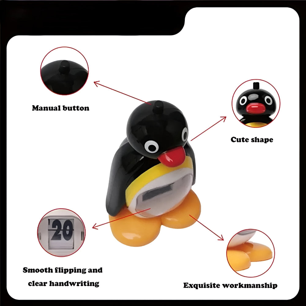 B/W Hue Penguin Kalender - Charmig Borddekoration och Funktionell Datums Tracker