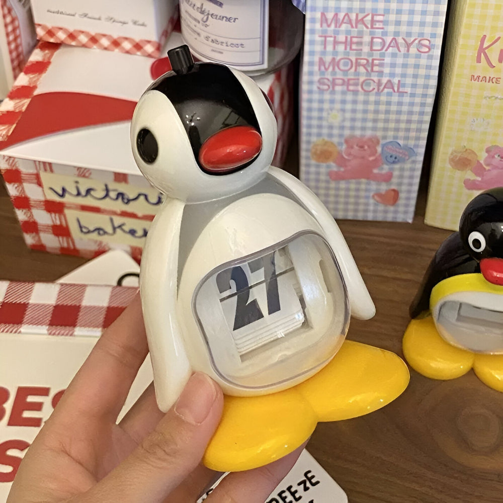 B/W Hue Penguin Kalender - Charmig Borddekoration och Funktionell Datums Tracker