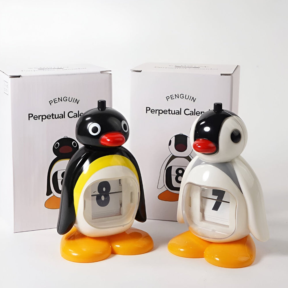 B/W Hue Penguin Kalender - Charmig Borddekoration och Funktionell Datums Tracker