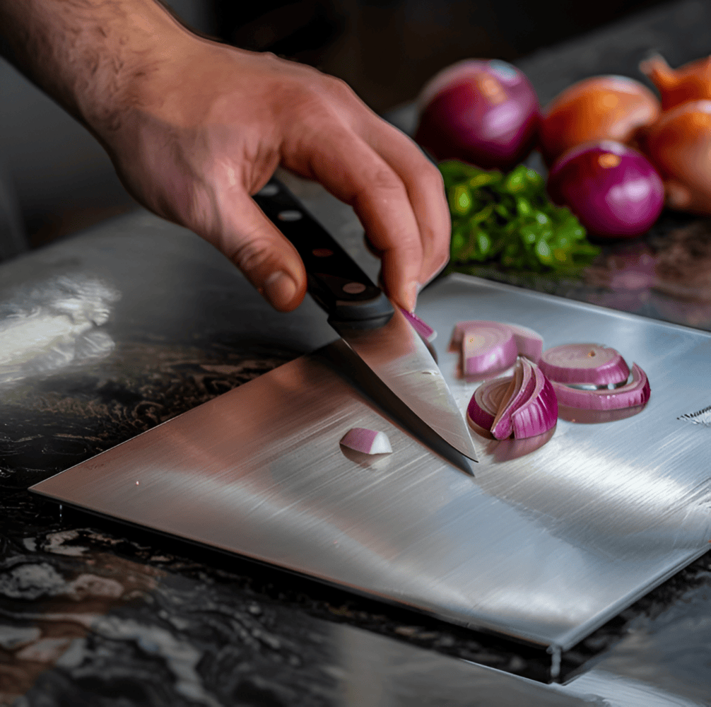 PerfeChop Skärbräda - Premium Dubbelsidig Skärbräda i Rostfritt Stål