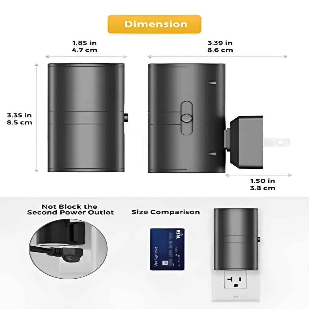 PillarCast - ModernDimbar Vägglampa för Utomhusbruk Med Plug-in Nattlampa
