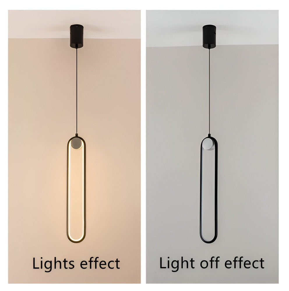 PinOval Taklampa - Svart Aluminium, Långsträckt LED-Hänglampa