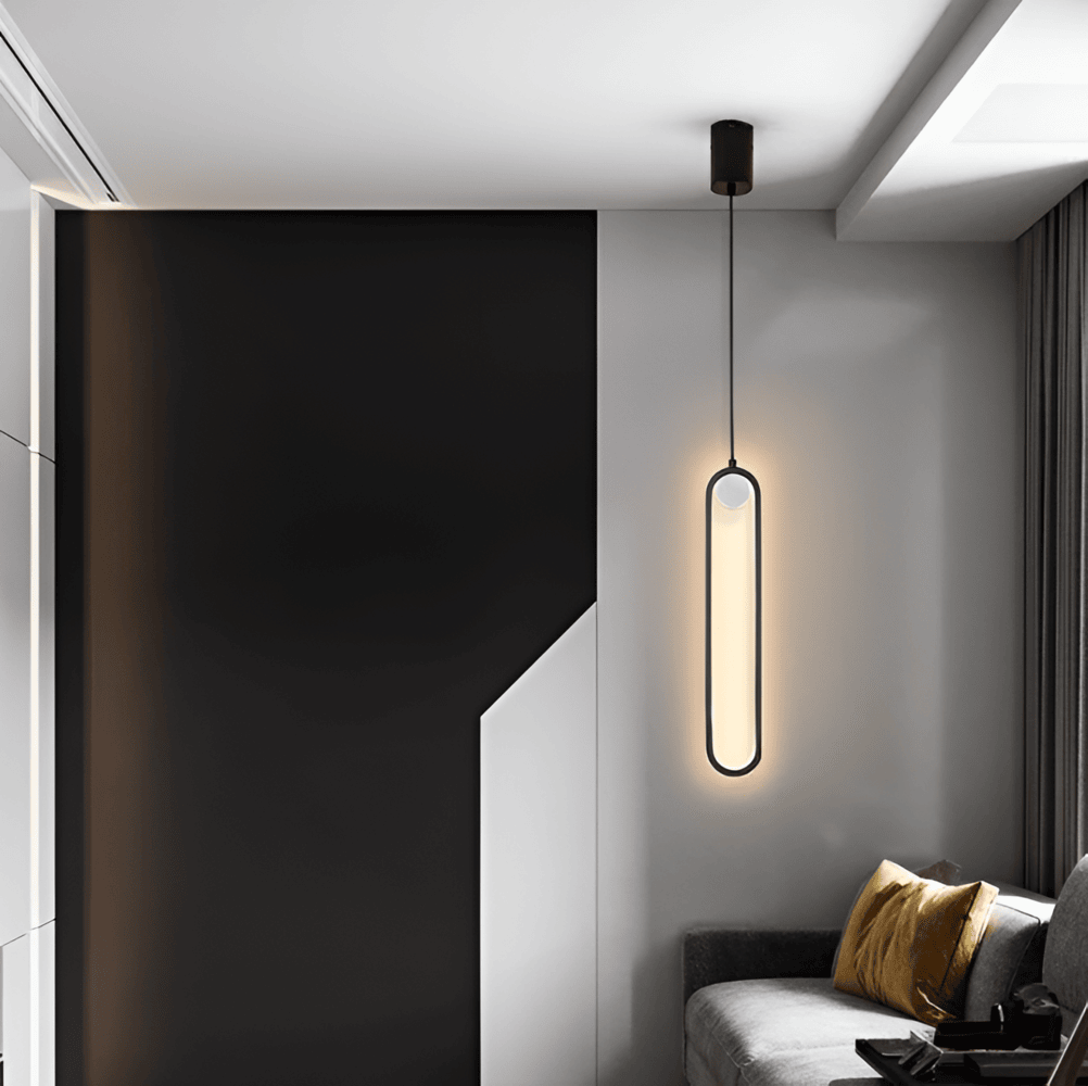 PinOval Taklampa - Svart Aluminium, Långsträckt LED-Hänglampa
