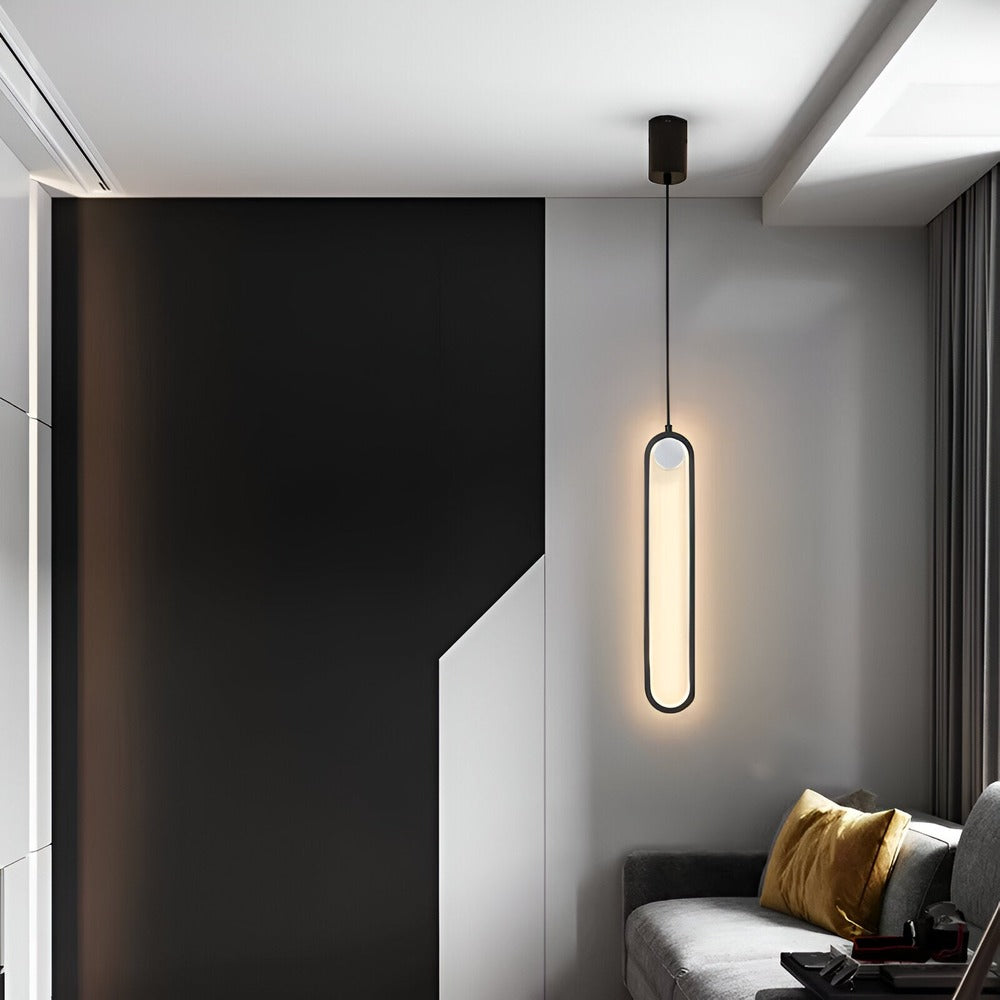 PinOval Taklampa - Svart Aluminium, Långsträckt LED-Hänglampa