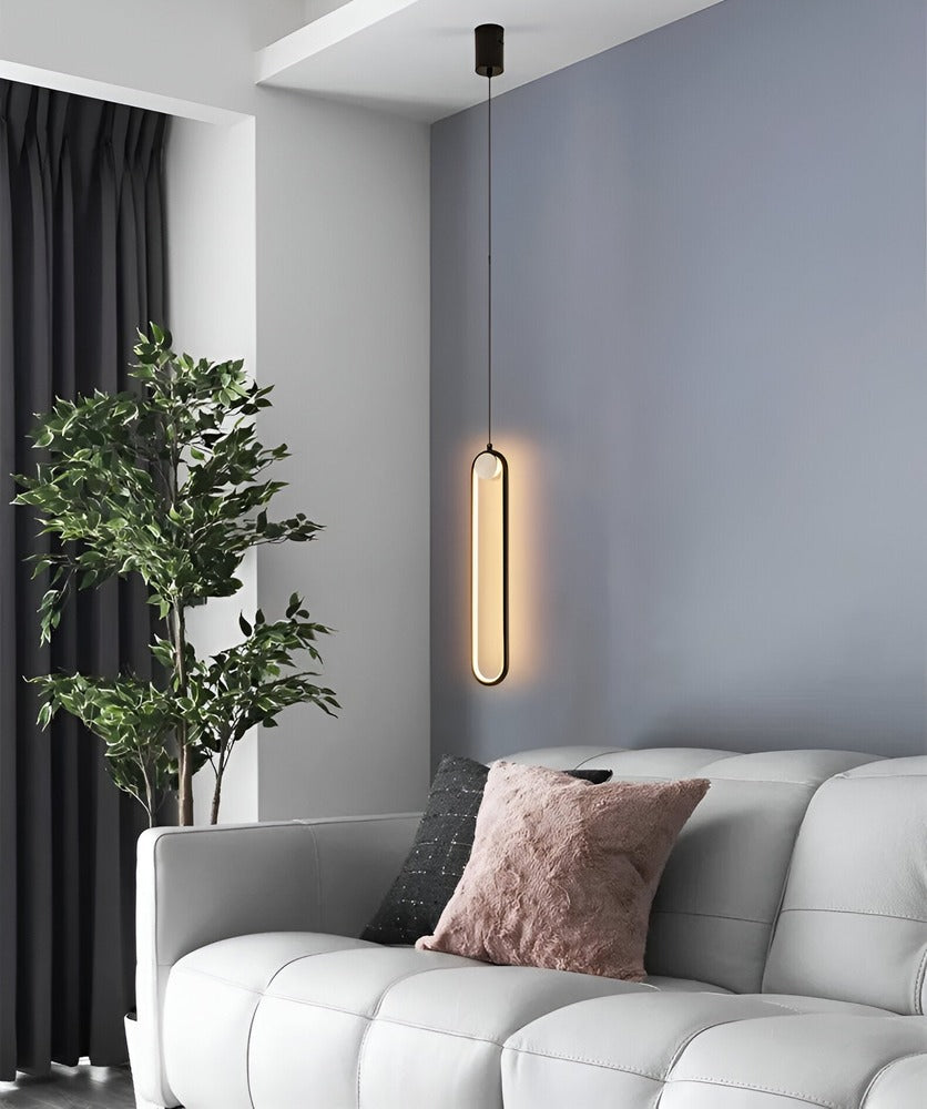 PinOval Taklampa - Svart Aluminium, Långsträckt LED-Hänglampa