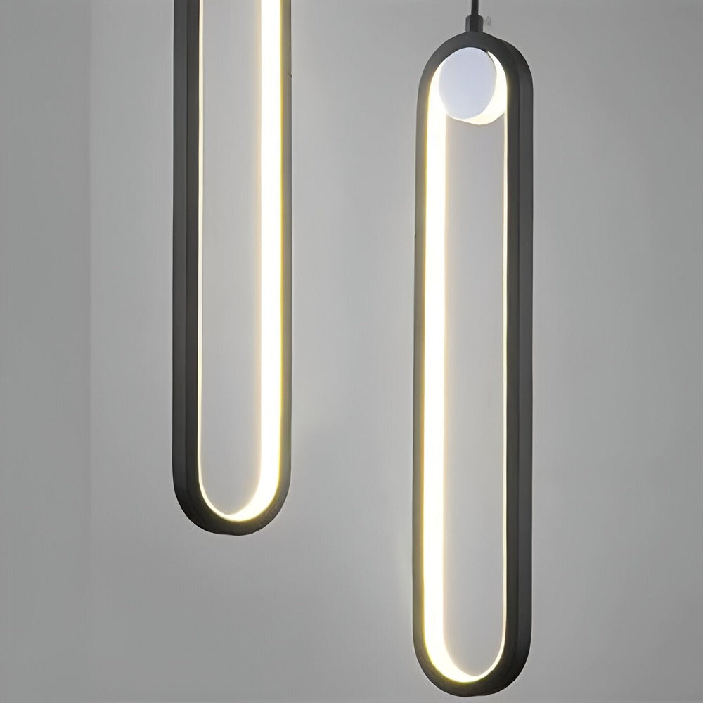 PinOval Taklampa - Svart Aluminium, Långsträckt LED-Hänglampa