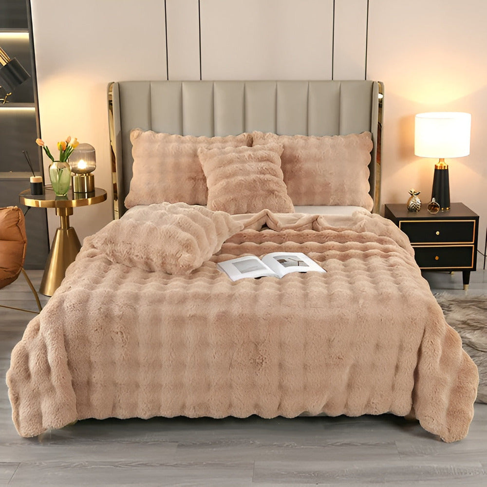 PlushPerfection - Uppvärmd Fleecefilt i Klassiskt Rutig Design