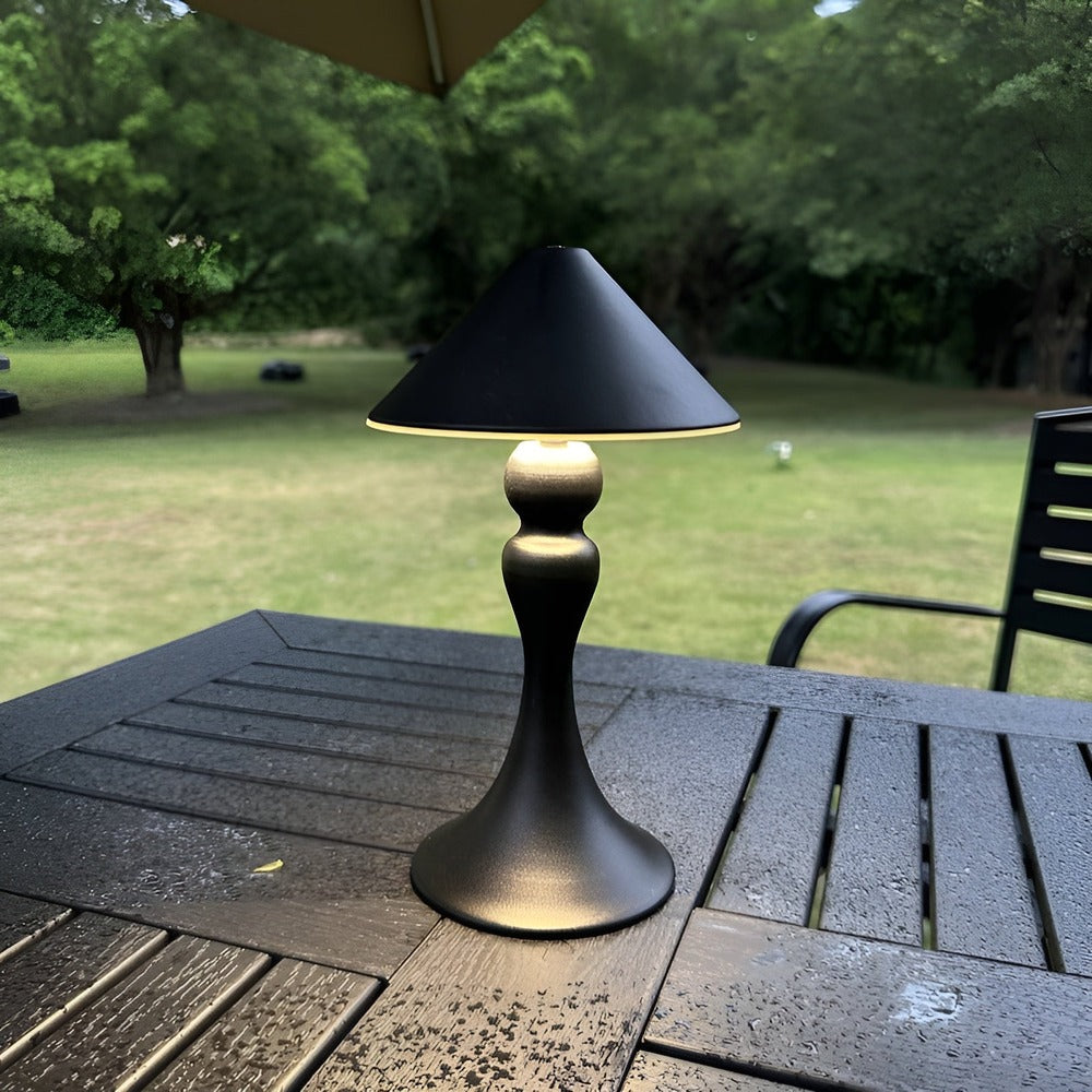 PortaGlow Bordslampa - Sladdlös, böjd Metallampa med RetrokÀnsla