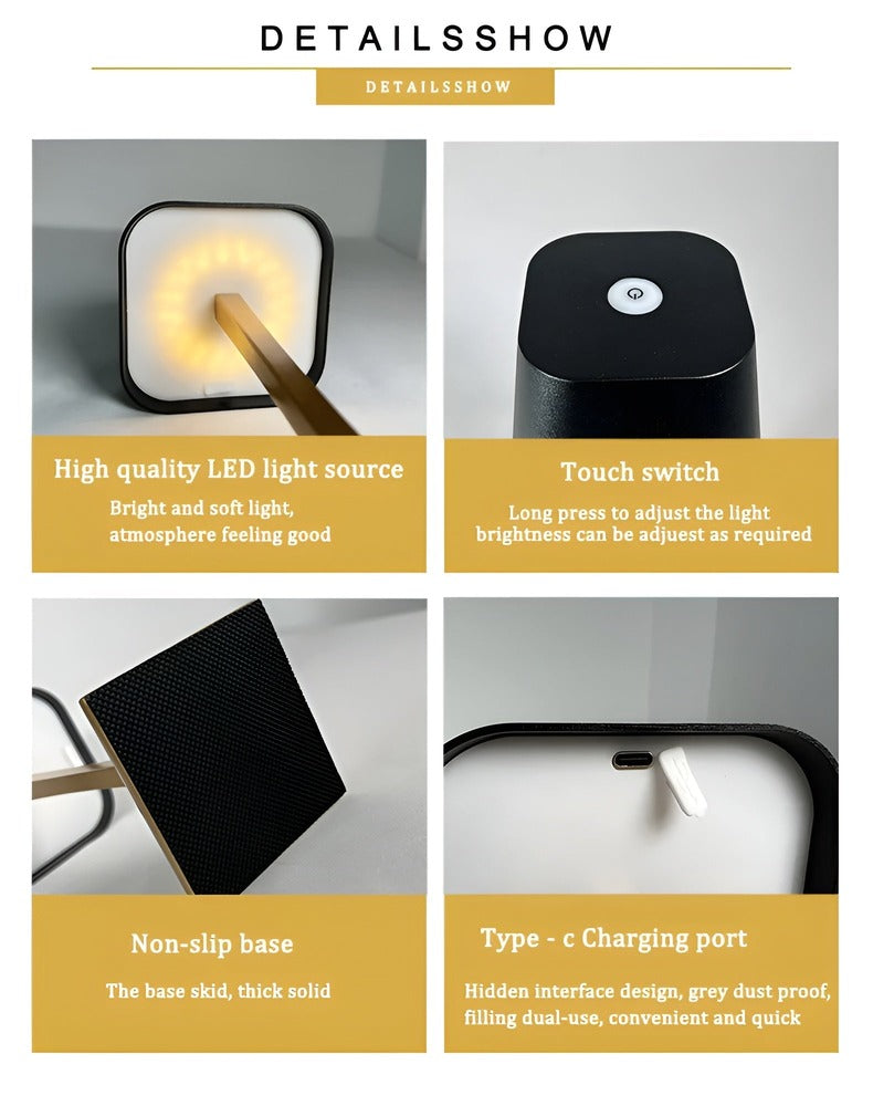 QuadMini Bordslampa - Kvadratisk LED-lampa i Aluminium