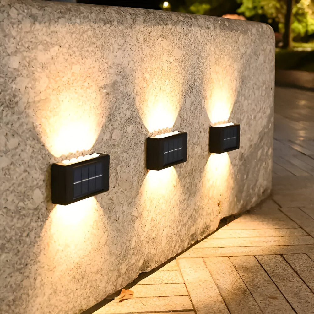 RectaSolaria Vägglampa - 2/4 stycken IP65 Vattentät 6LED Solarlampa Trädgård - Upp och Ner Utomhusbelysning
