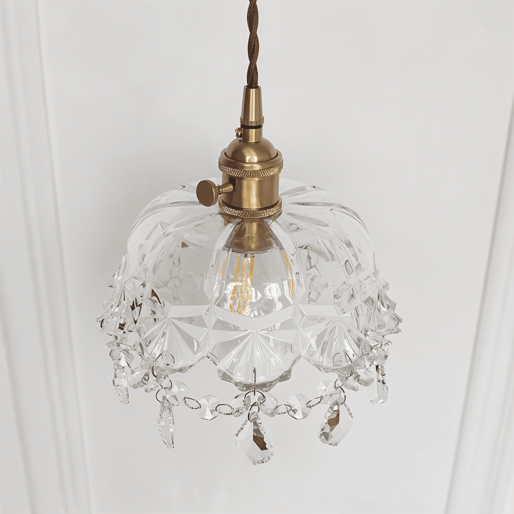 Retro Chime Ljuskrona - Lyxiga kristallglas Pendel Lampskärm