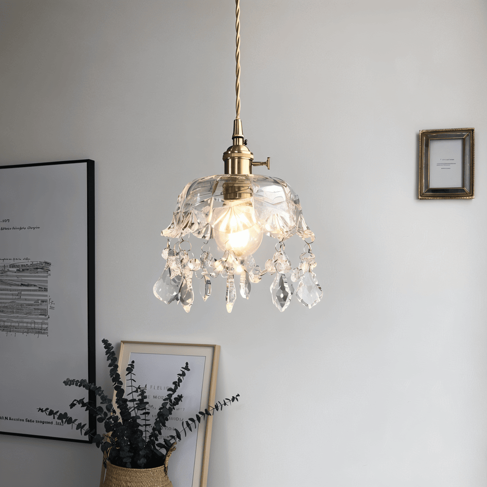 Retro Chime Ljuskrona - Lyxiga kristallglas Pendel Lampskärm