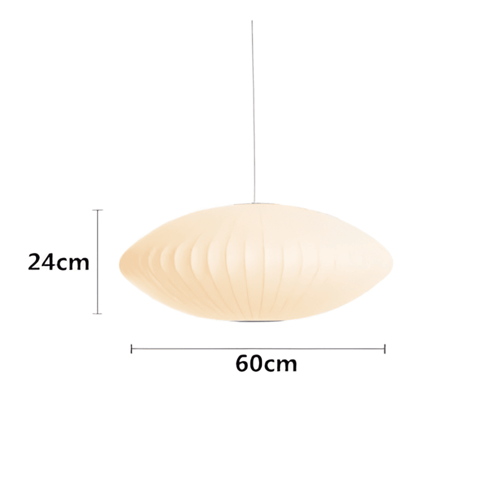 RoundRipples - Vit 50/60 cm baldakin i tyg, pendellampa i bubbelform