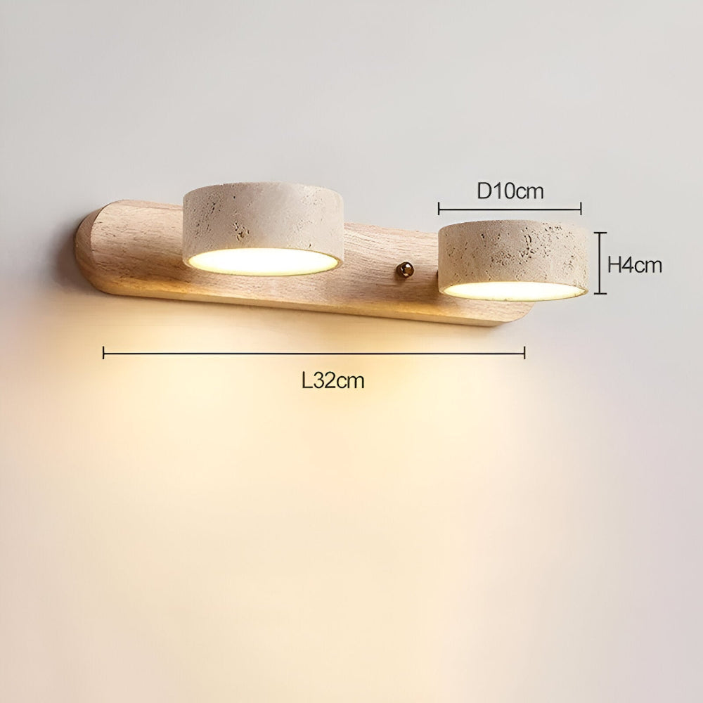 Rund LED Vägglampa med Naturstensytan | Stilig Vägglampa för Inomhusbruk