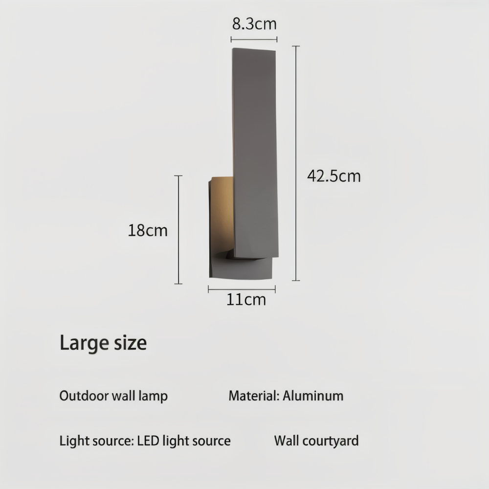 SimpliBlack Vägglampa - Vattentålig Aluminium Trädgårdsbelysning - Minimalistisk Vägglampa för Utomhusbruk