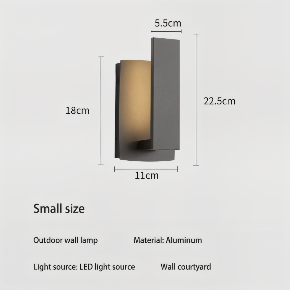SimpliBlack Vägglampa - Vattentålig Aluminium Trädgårdsbelysning - Minimalistisk Vägglampa för Utomhusbruk