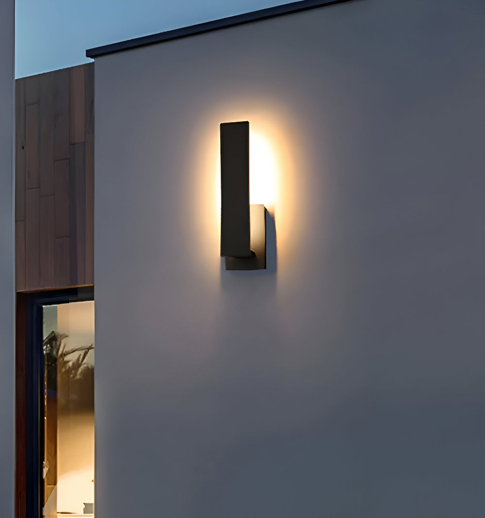 SimpliBlack Vägglampa - Vattentålig Aluminium Trädgårdsbelysning - Minimalistisk Vägglampa för Utomhusbruk