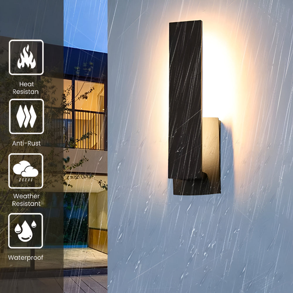 SimpliBlack Vägglampa - Vattentålig Aluminium Trädgårdsbelysning - Minimalistisk Vägglampa för Utomhusbruk