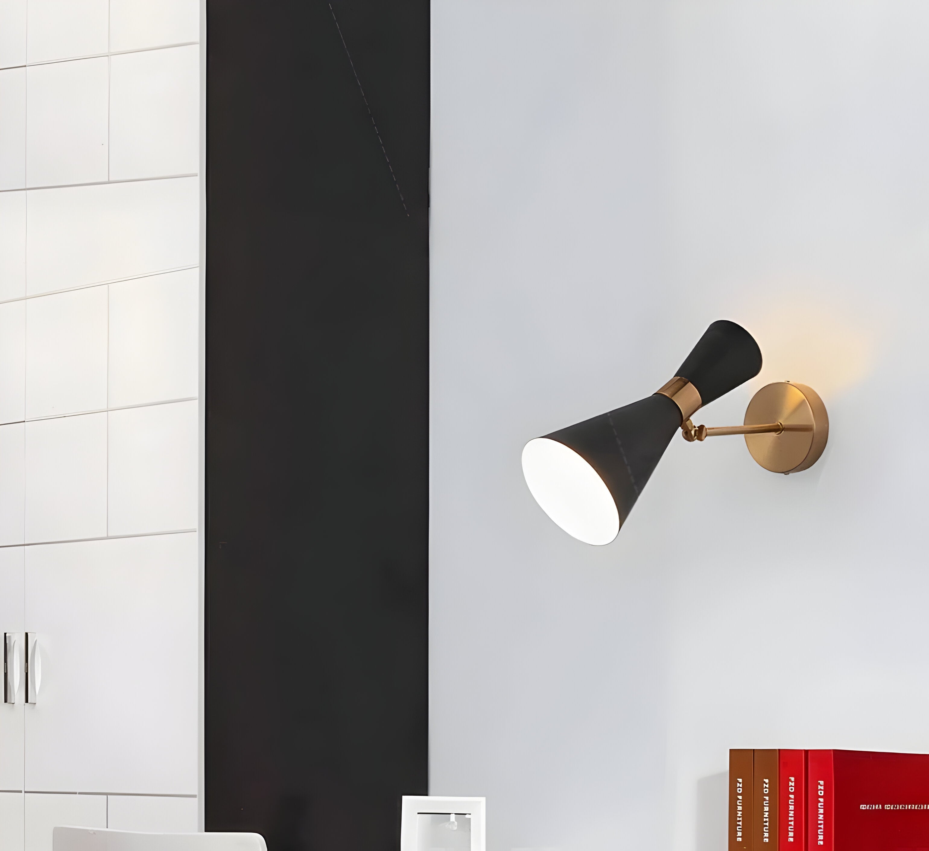SleekIron Vägglampa - Minimalistisk Svart/vit Vägglampa - Justerbar Up Down Vägglampa LED