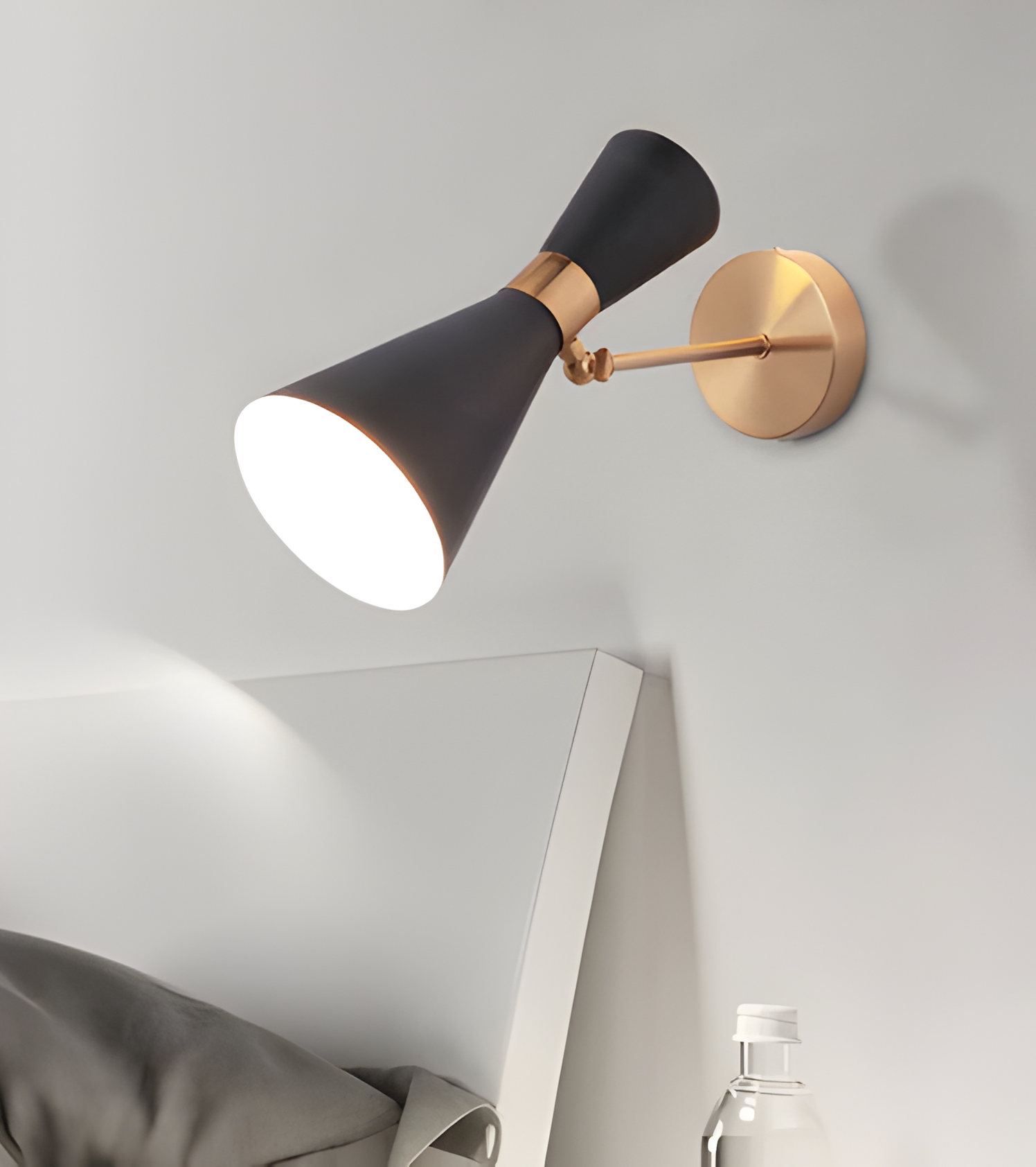 SleekIron Vägglampa - Minimalistisk Svart/vit Vägglampa - Justerbar Up Down Vägglampa LED