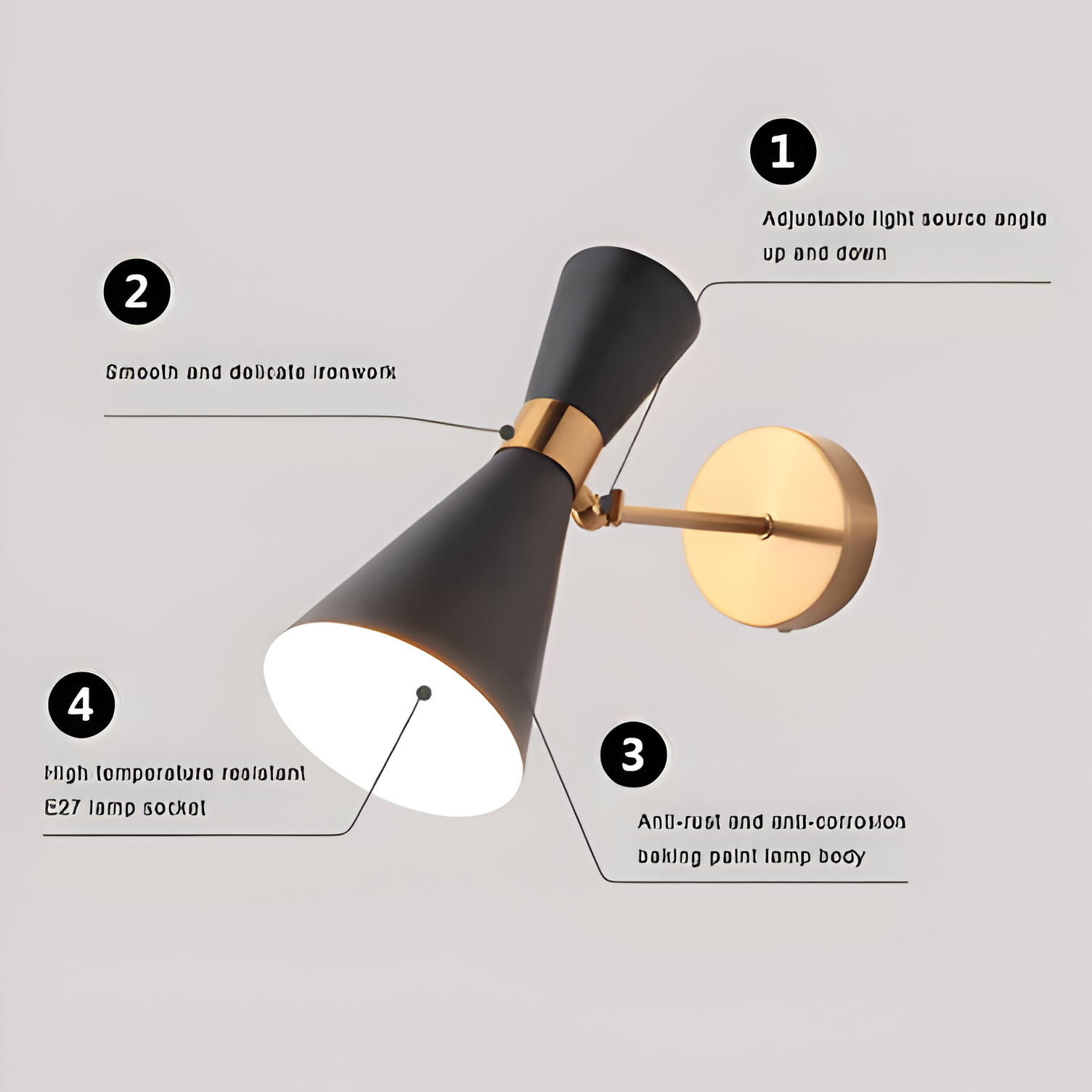 SleekIron Vägglampa - Minimalistisk Svart/vit Vägglampa - Justerbar Up Down Vägglampa LED