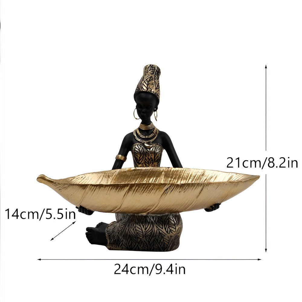 SmartArt - Stilvolle Exotische Schwarze Frau Skulptur & Schlüssel Organizer