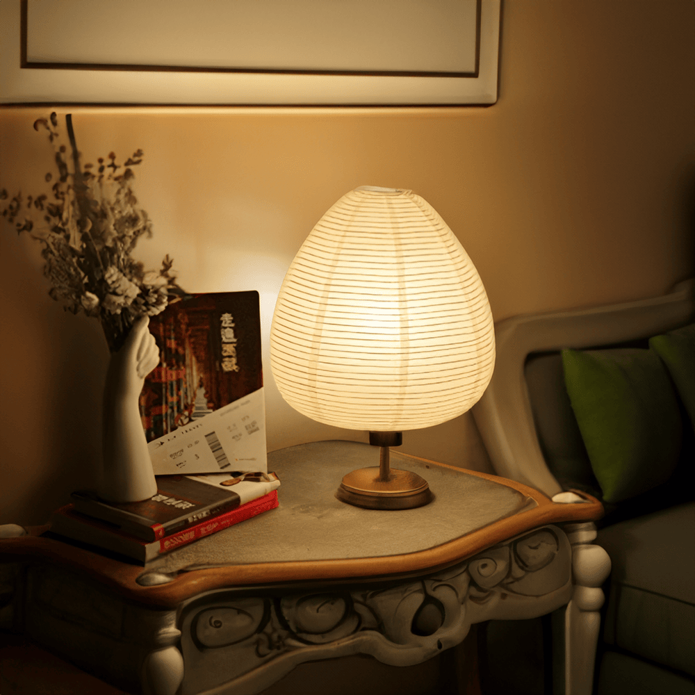 SmartGlow - Elegant Sladdlös Ricepaper LED-Bordslampa