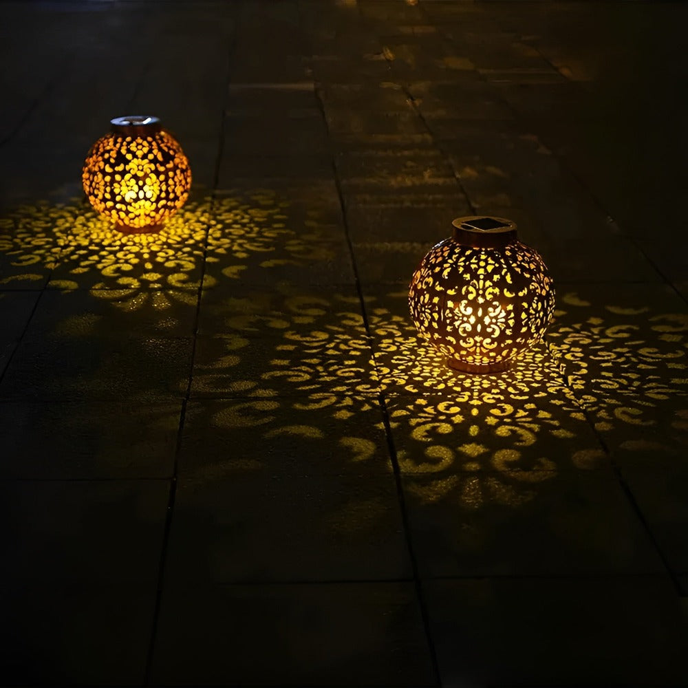 SolarGlow - Vintage Solcellsdriven Utomhuslampa - Vattentät Utomhuslampa