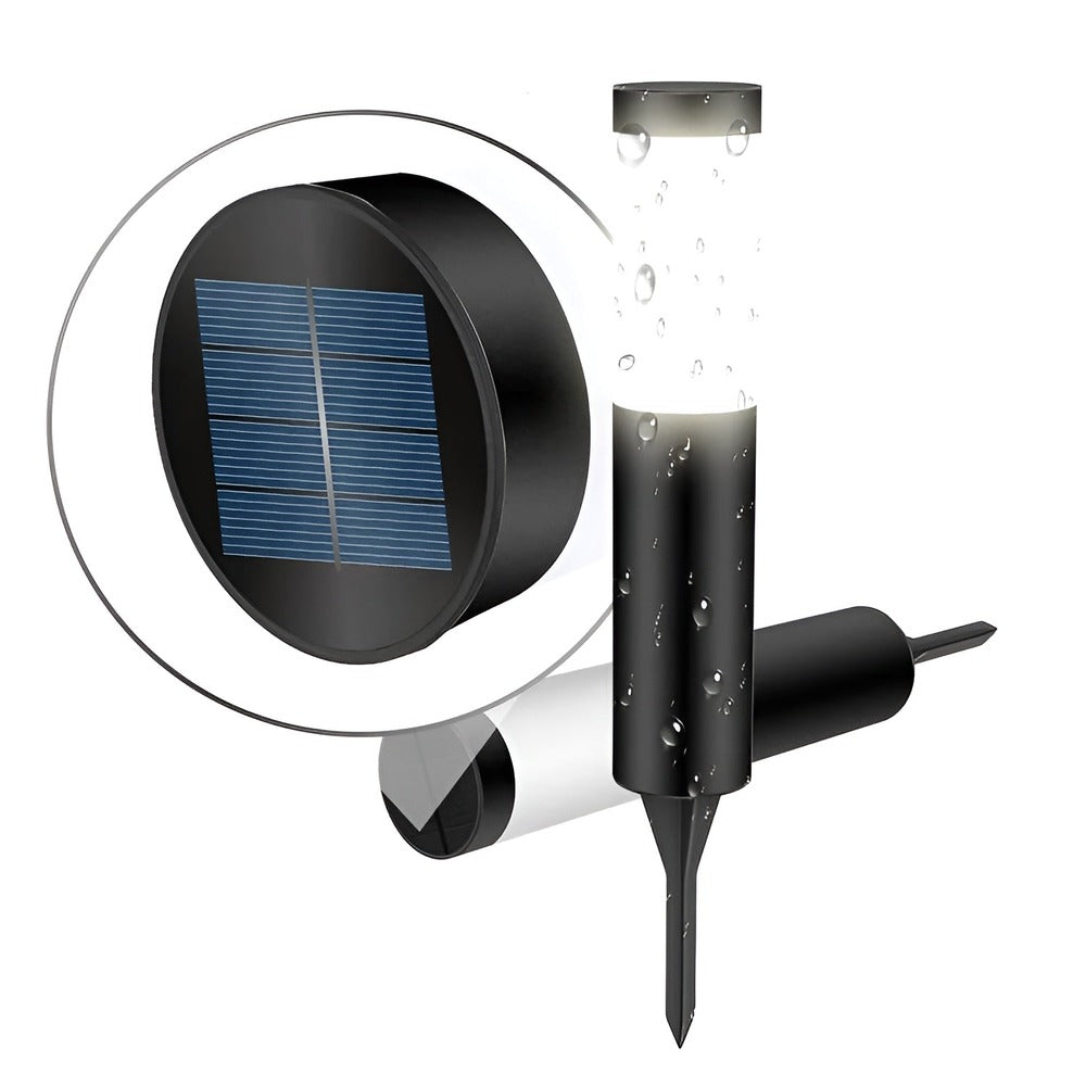 SolarShimmer - Solcellsstolpar i Rostfritt Stål Utomhuslampa