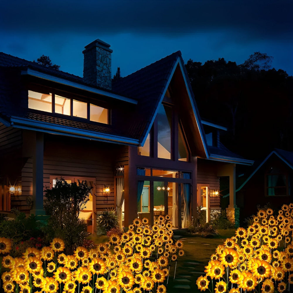 SunieBloom - IP65 Väderbeständig Realistisk Solros Trädgårdsbelysning - LED Solarlampa Trädgård