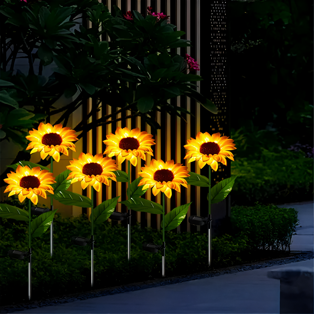SunieBloom - IP65 Väderbeständig Realistisk Solros Trädgårdsbelysning - LED Solarlampa Trädgård