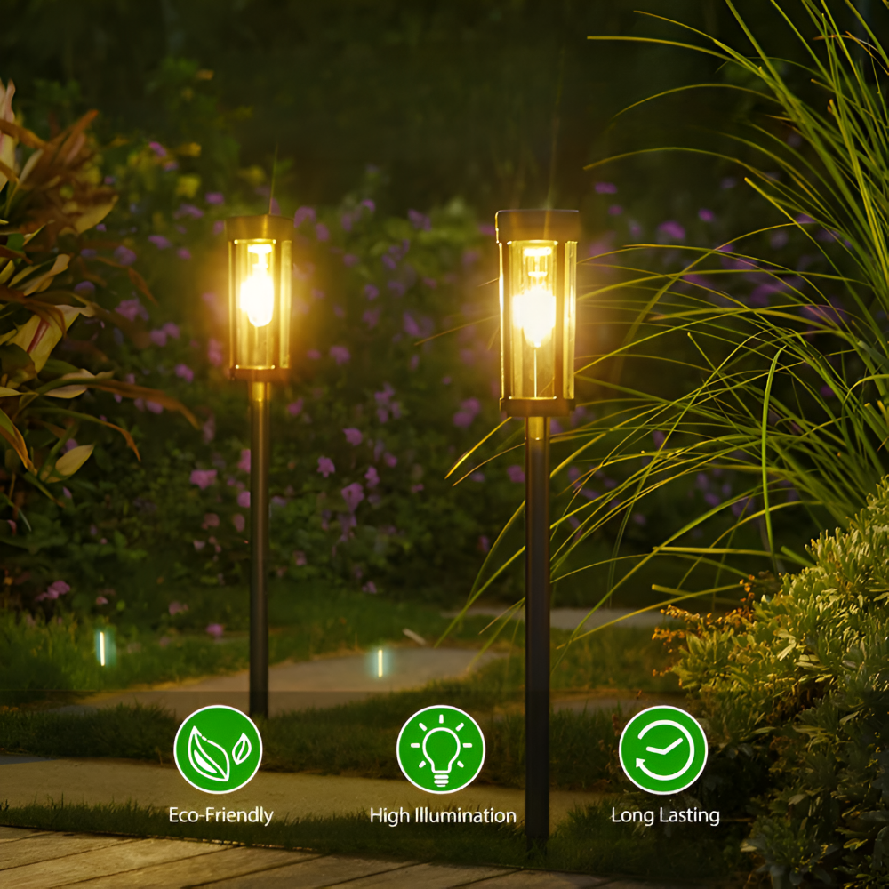 TorchDazz Solarlampa - 2/4/8-delars Vattentät Solarlampa Trädgård - LED Trädgårdsbelysning