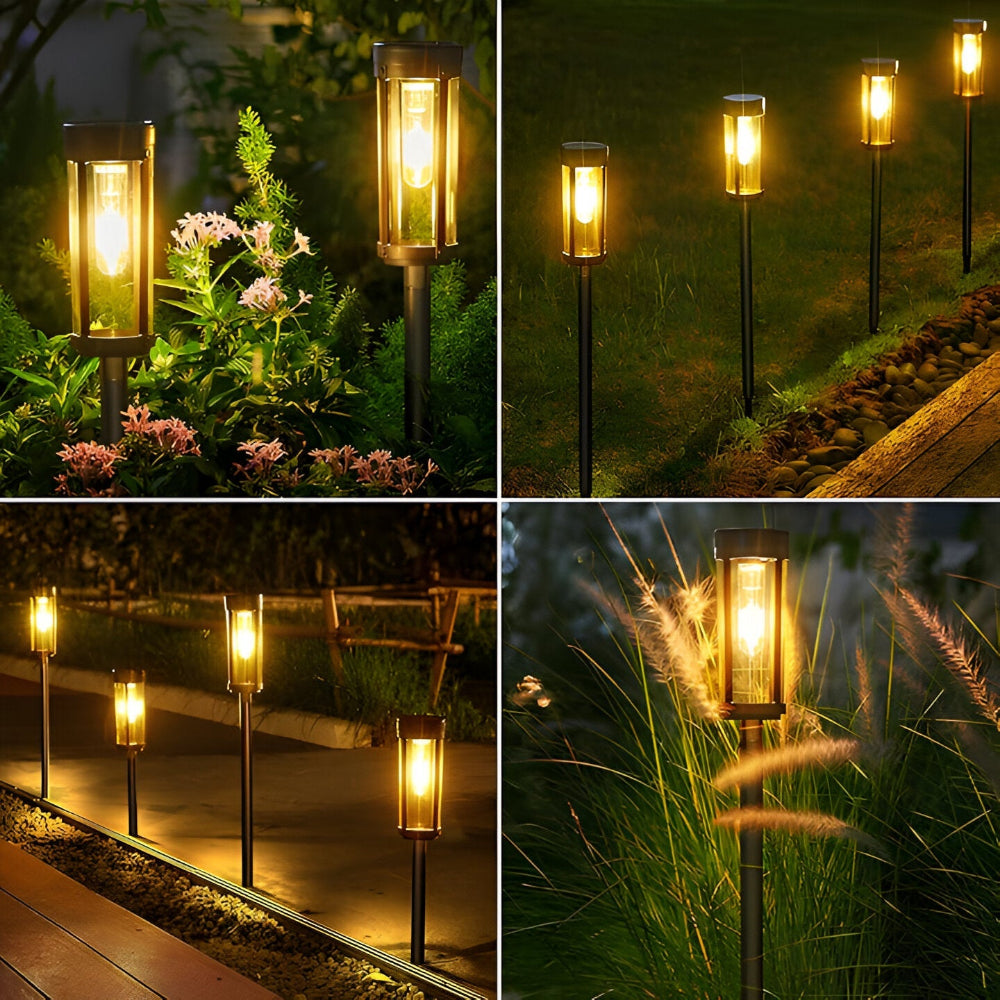 TorchDazz Solarlampa - 2/4/8-delars Vattentät Solarlampa Trädgård - LED Trädgårdsbelysning