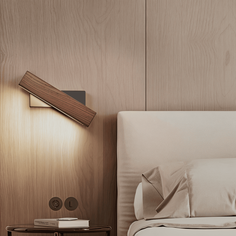 Twisted Vägglampa - 360° Rektangulär LED-Vägglampa av Trä
