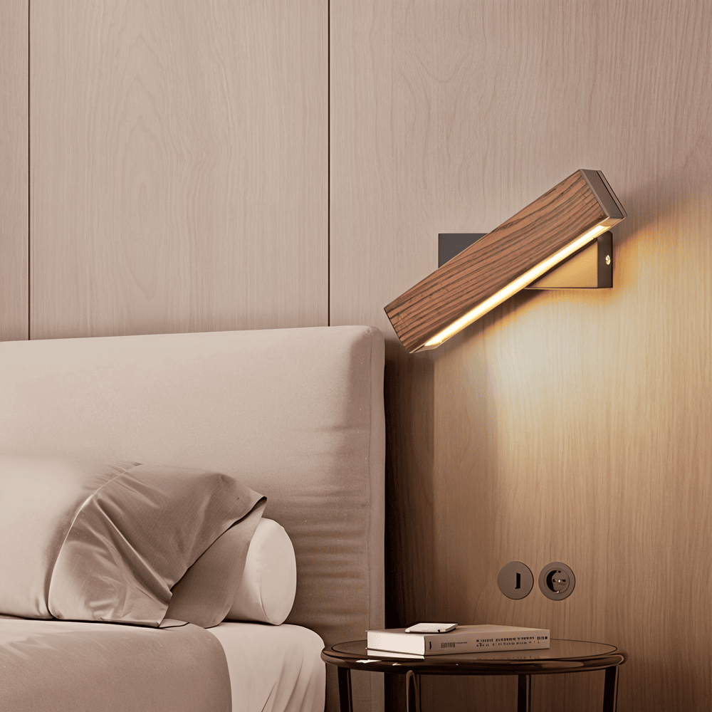 Twisted Vägglampa - 360° Rektangulär LED-Vägglampa av Trä