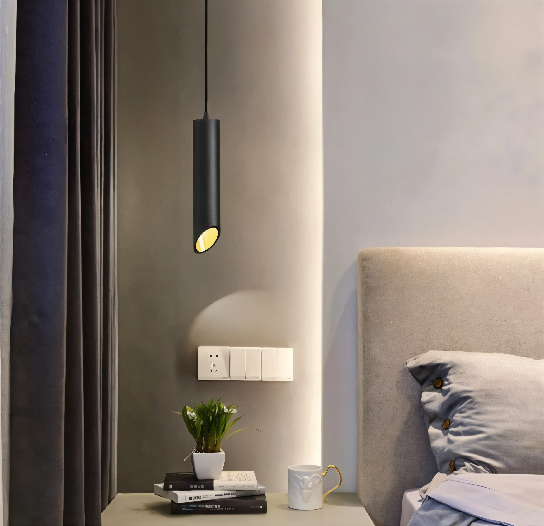 Uniqlux Tube Taklampa - Modern LED-Pendellampa i Svart/Vit Aluminium