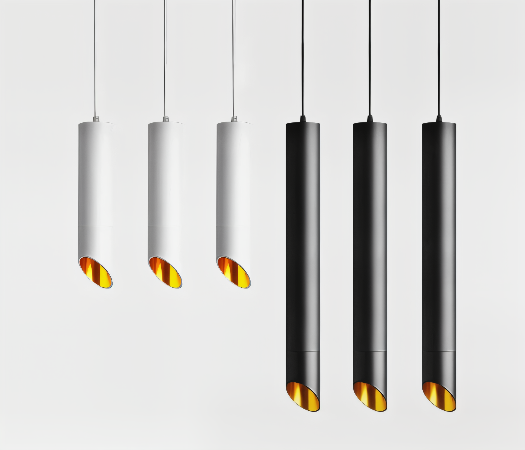 Uniqlux Tube Taklampa - Modern LED-Pendellampa i Svart/Vit Aluminium